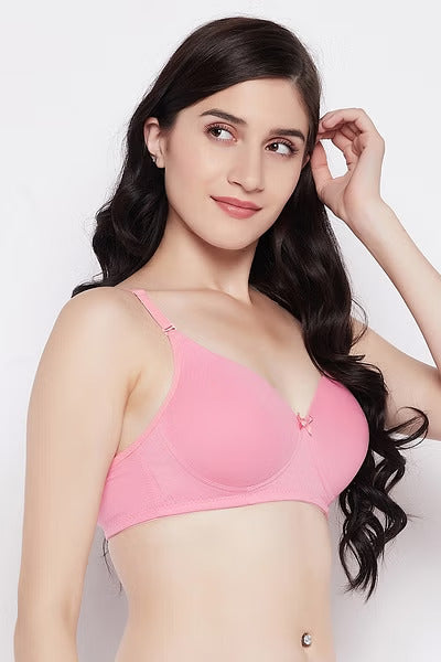 Shuraim Essential Latest Bra For Women Lightly Padded Bra Pack of 3 Colors Maroon Pink Black